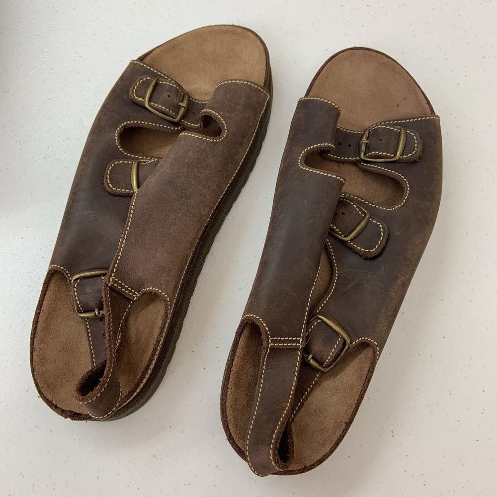 New Terrain Sandals Brown Sling Back Comfort